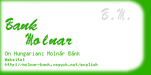 bank molnar business card